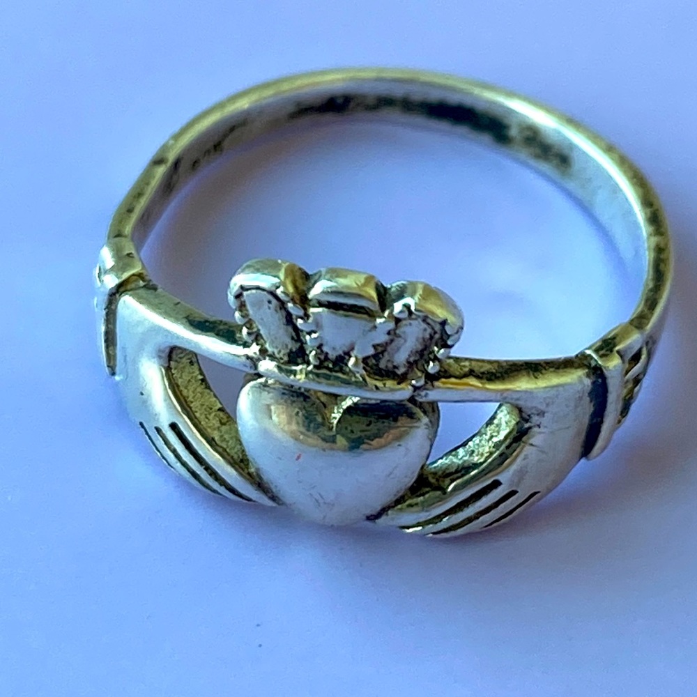 sterling silver Irish Gladdah ring s 7 made in Ireland